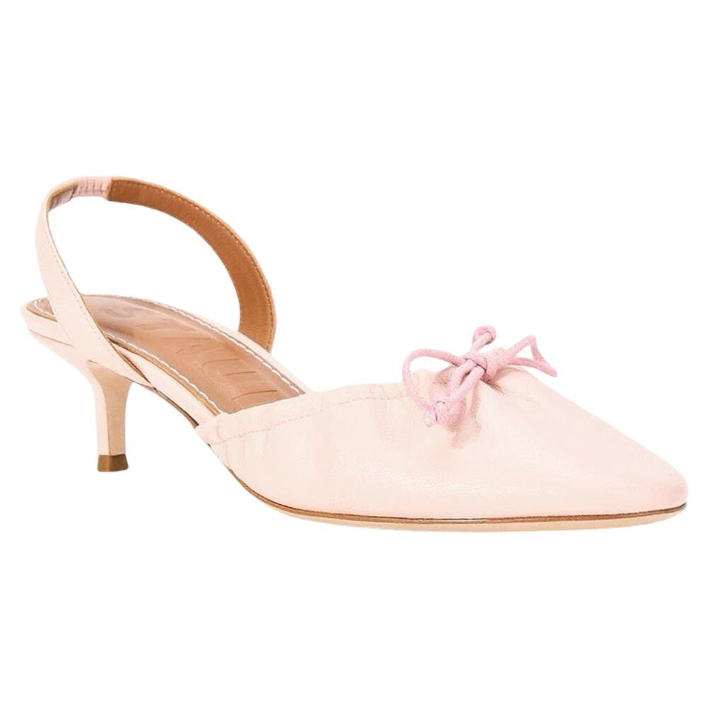 STAUD Alba Ballet Slingback Cherry Blossom Pink Leather Kitten Heel 41.5 / 11.5